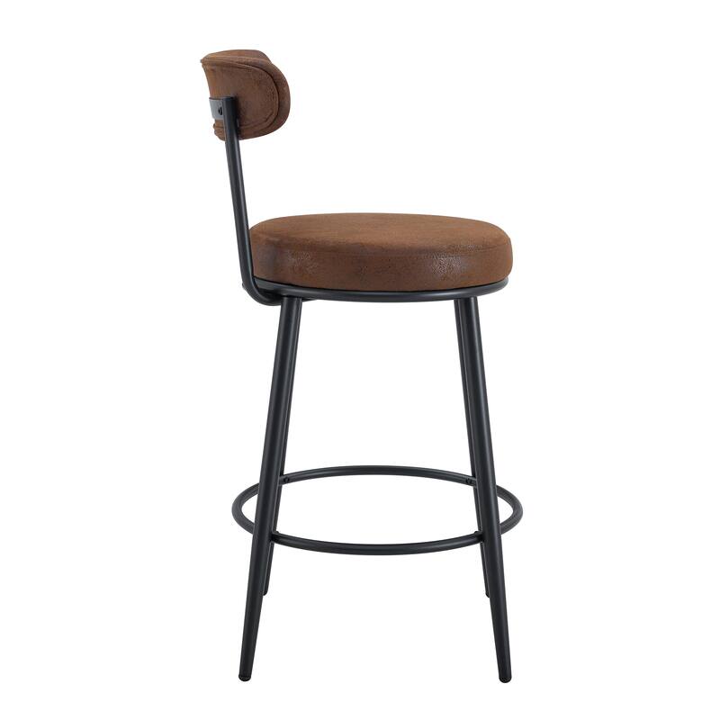 Two Sets of High Leg Bar Chairs with Black Metal Legs