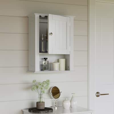 RiverRidge Ashland Single Door Bathroom and Laundry Wall Mount Storage Medicine Cabinet