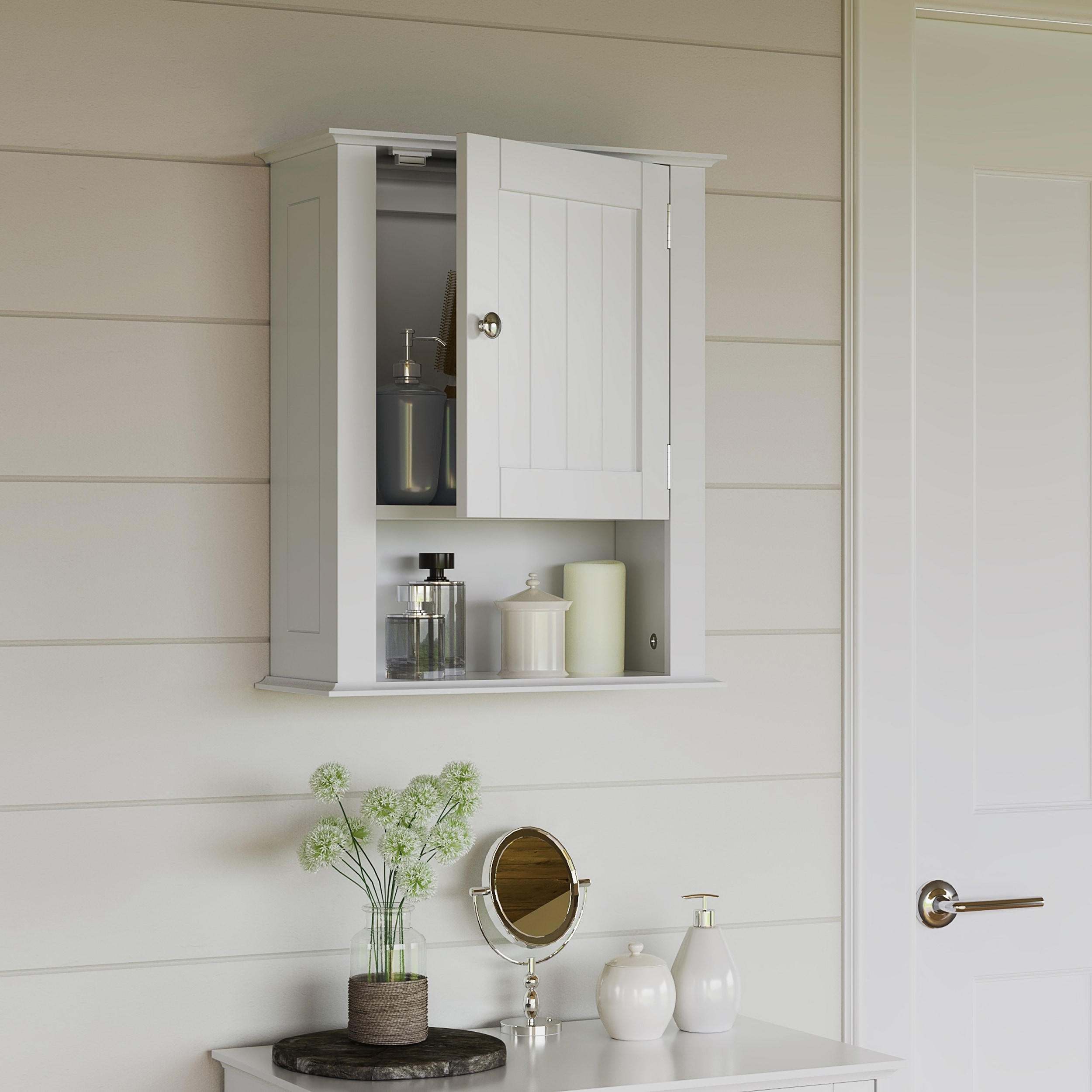 RiverRidge Ashland Single Door Bathroom and Laundry Wall Mount Storage Medicine Cabinet