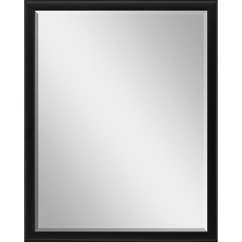 HomeRoots 50" Black Solid Wood Framed Accent Mirror - 38.00 in. x 50.00 in. x 3.00 in.