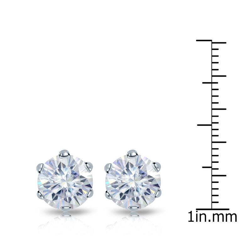 Auriya 14k Gold 3 1/2ctw Round Moissanite Stud Earrings - 7.8 mm
