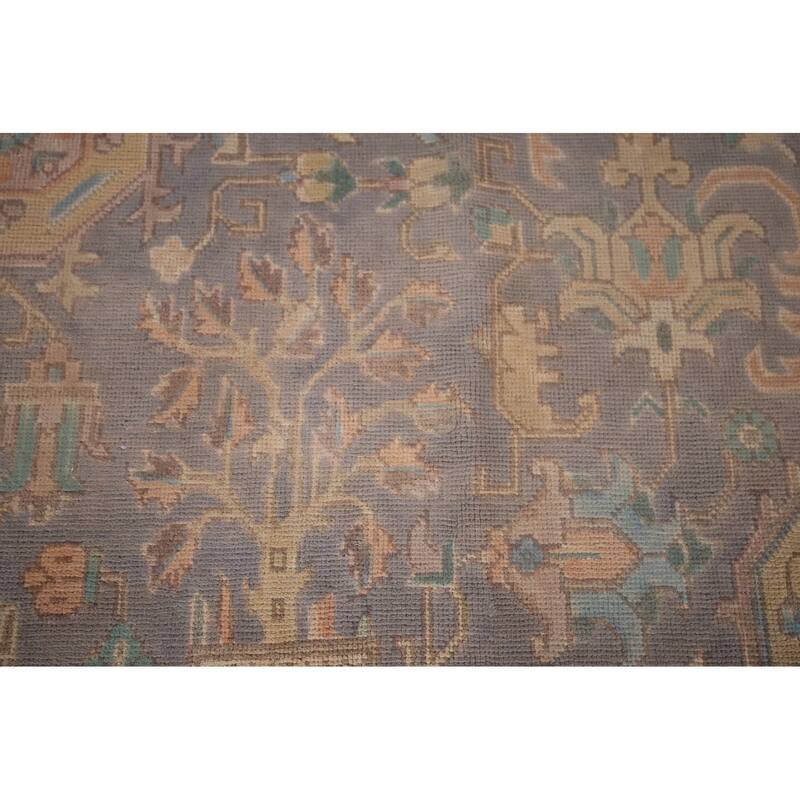 Geometric Tabriz Persian Vintage Rug Hand-Knotted Wool Carpet - 9'6"x 13'2"