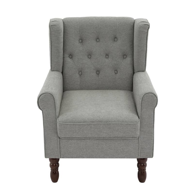 Button-Tufted Accent Chair Wingback Armchair - 38"H