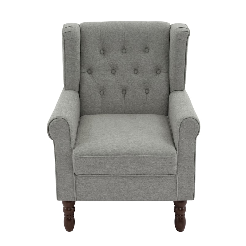 Button-Tufted Accent Club Chair Wingback Armchair Set of 2