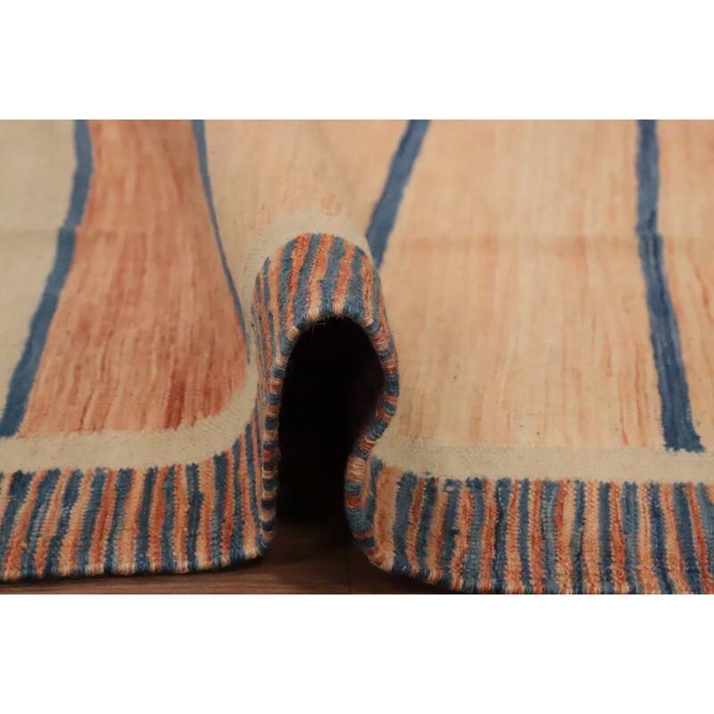 Hand Woven Oriental 100% Wool Carpet Southwestern Tribal Multi-Colored Kilim Area Rug - 8' 4'' X 5' 10''