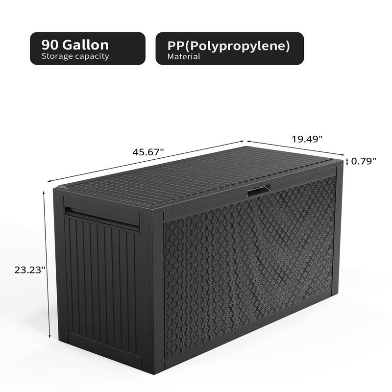Lockable Outdoor Garden Storage Box for Cushions, Toys and Tools - 45.67x 19.49 x 23.23 Inches