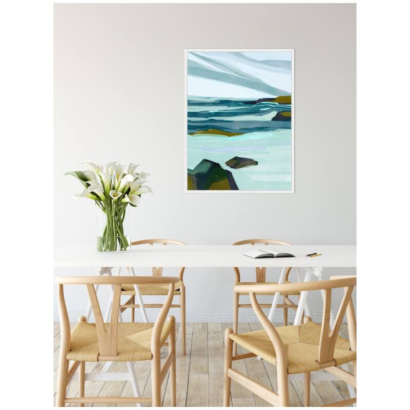Kate and Laurel Sylvie Ocean Breeze Framed Canvas by Nikita Jariwala