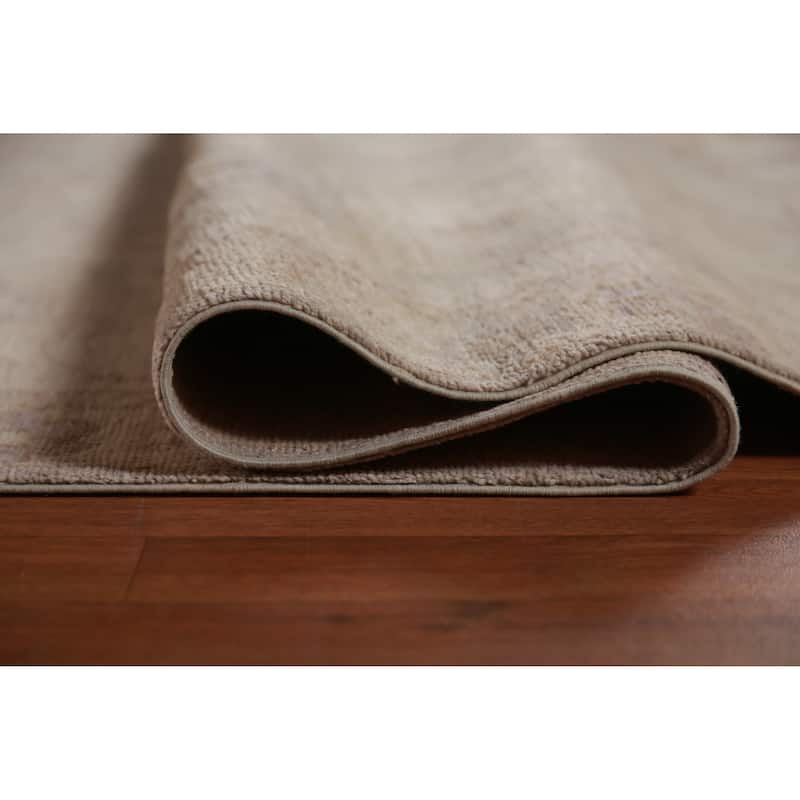 Hand Knotted Oriental 100% Wool Carpet Transitional All-Over Brown Oushak Area Rug - 19' 0'' X 13' 0''