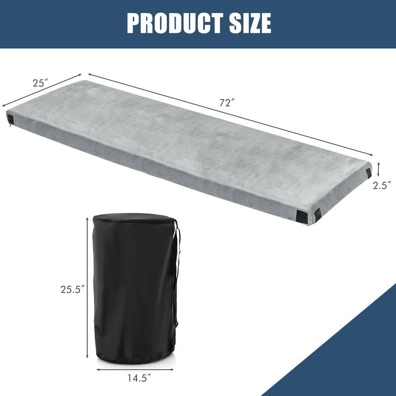 Gymax 72'' Lightweight Roll Up Travel Mattress Portable Memory Foam