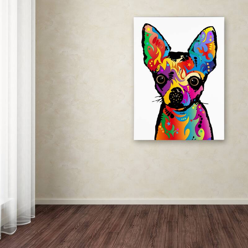 Michael Tompsett 'Chihuahua Dog White' Canvas Art