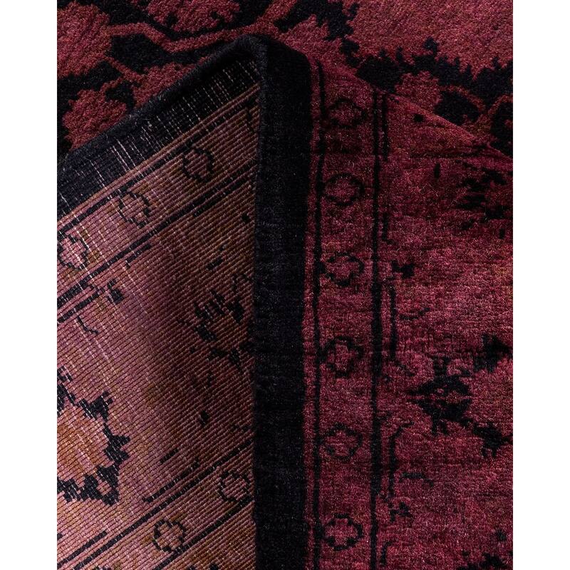 Overton Hand Knotted Wool Vintage Inspired Modern Contemporary Overdyed Pink Runner Rug - 2' 7" x 12' 4"