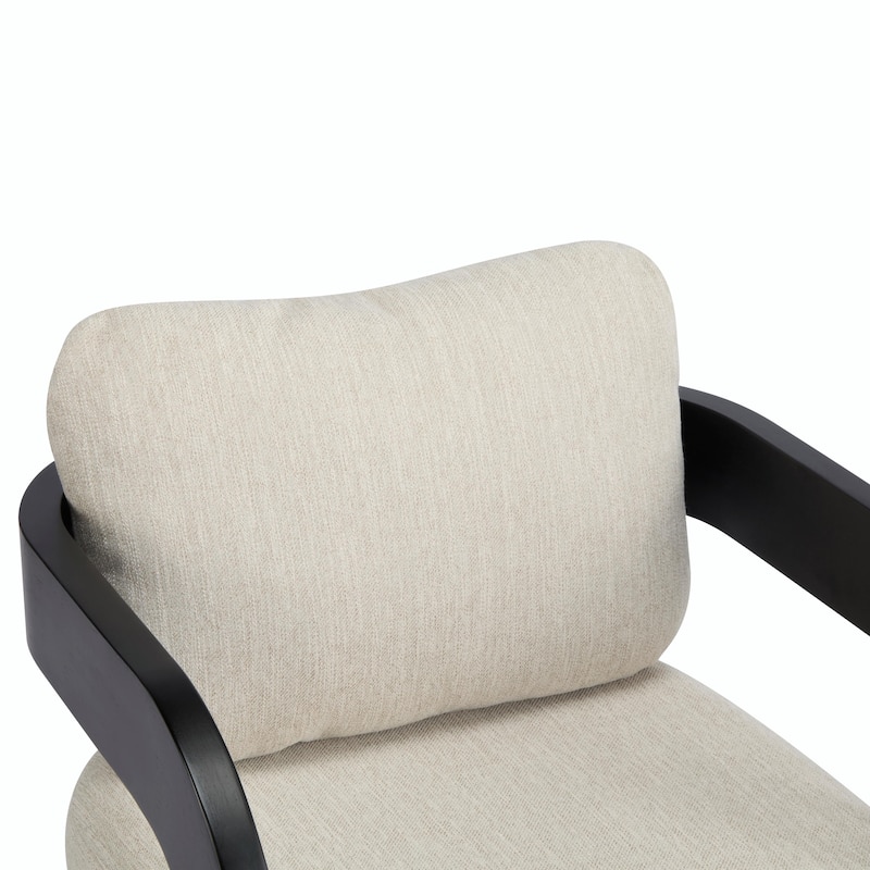 2-Pack Dining Chairs - Fabric with Pillow Back, Solid Wood Frame