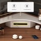 preview thumbnail 12 of 14, Modern Corner Makeup Vanity Table with LED Lighted Mirror, Vanity Desk with 5 Drawers and Stool, Piano Finish