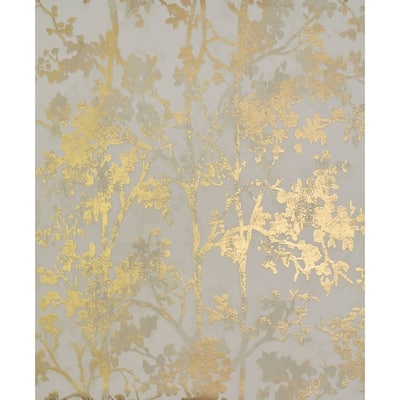 Cooper Shimmering Metallic Foliage 20.8 in x 32.8 ft Wallpaper - 20.8 In. x 32.8 Ft. = 56.9 Sq. Ft.