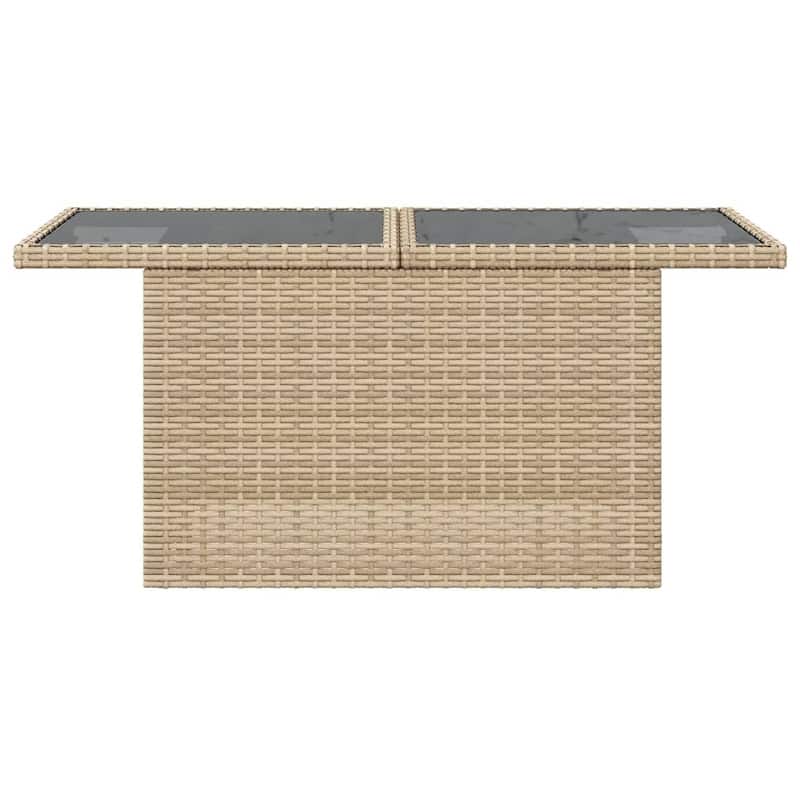 vidaXL Patio Table Rectangular Backyard Garden Poly Rattan and Acacia Wood - 39.4 x 21.7 x 28.7 in