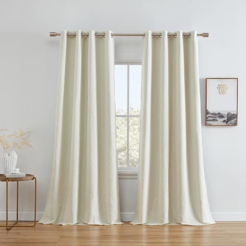 HLC.me Camden 100% Blackout Thermal Energy Efficient Window Curtain Grommet Panels Living Room Bedroom, Set of 2
