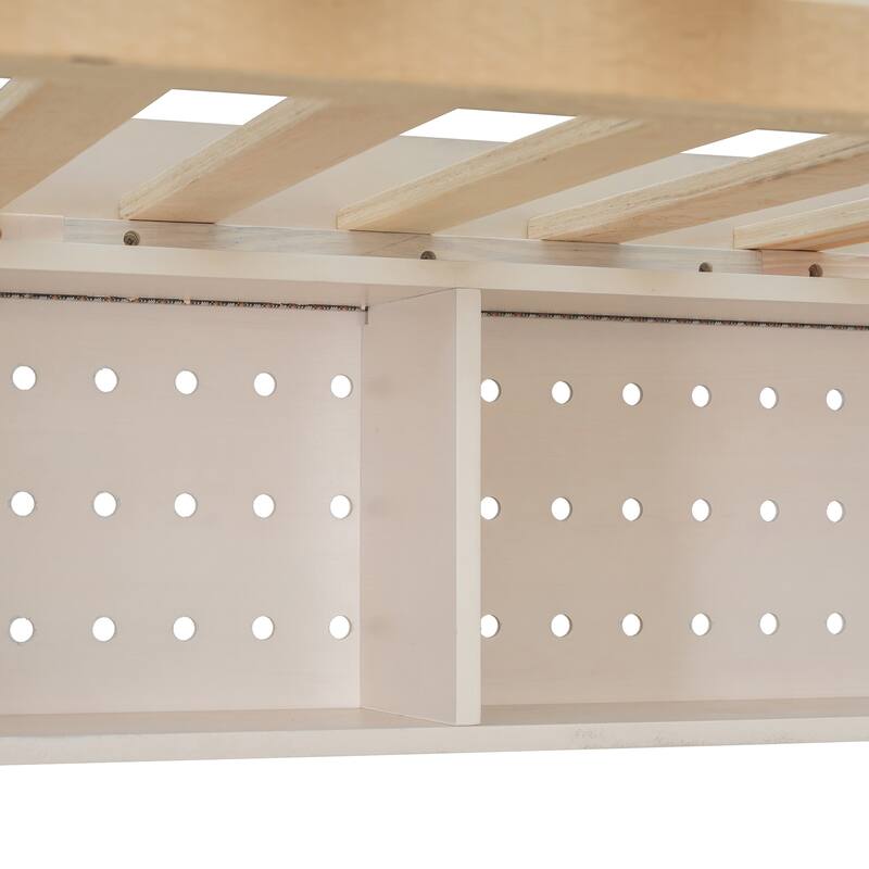 Full Loft Bed Frame with Wardrobe, Desk & LED Lighting by Harper&Bright Designs