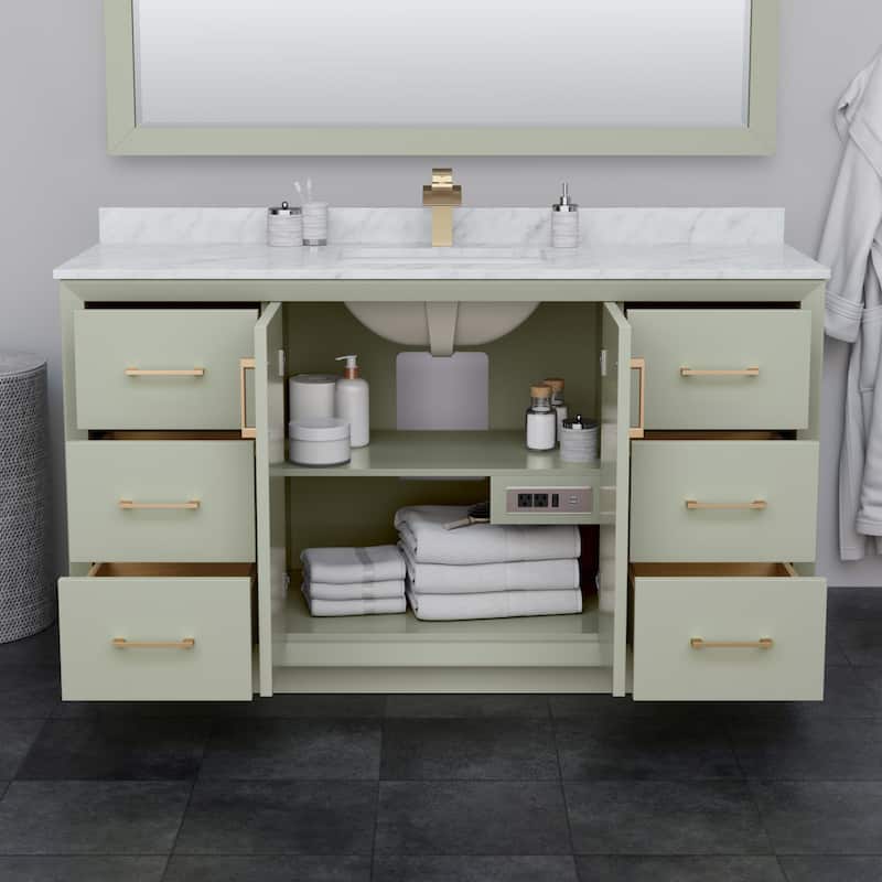 Wyndham Collection WCF414160S-QTZ-UNSMXX Strada 60" Free Standing