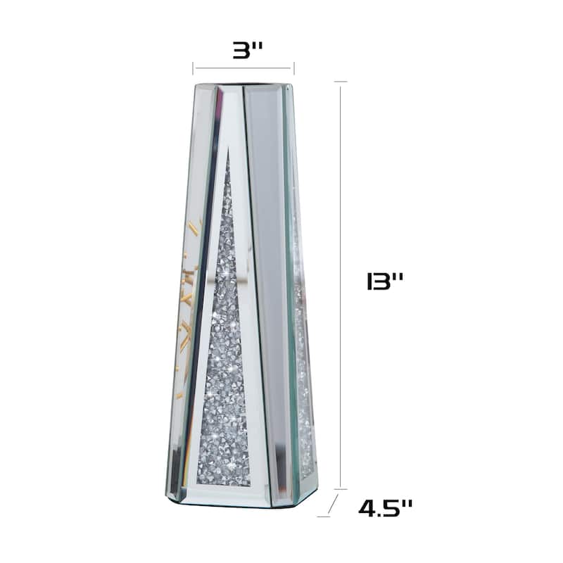 Glass Vase Mirrored Decorative Flower Vase