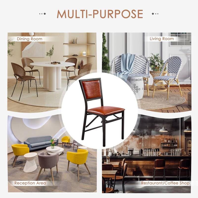 VECELO Folding Dining Chairs Set of 2/4/6 with Cushion Parson Classic Upholstered Folding Chairs,Modern 33" Parson Chairs