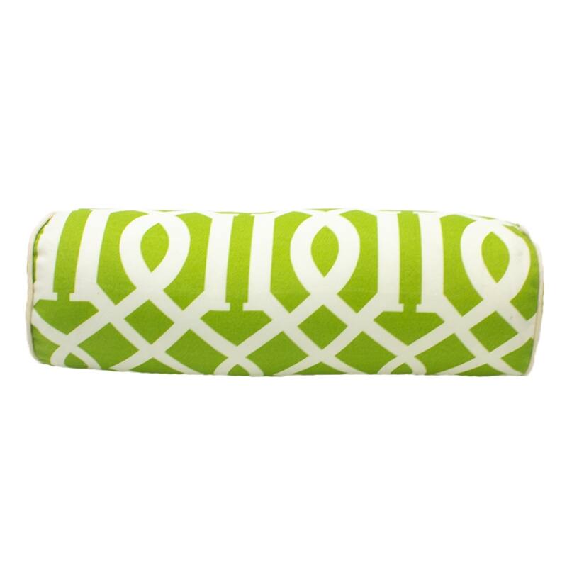 Jiti Outdoor Waterproof Sunbrella Traditional Geometric Patterned Bolster Pillows Cushions for Pool Patio Chair 7 x 21