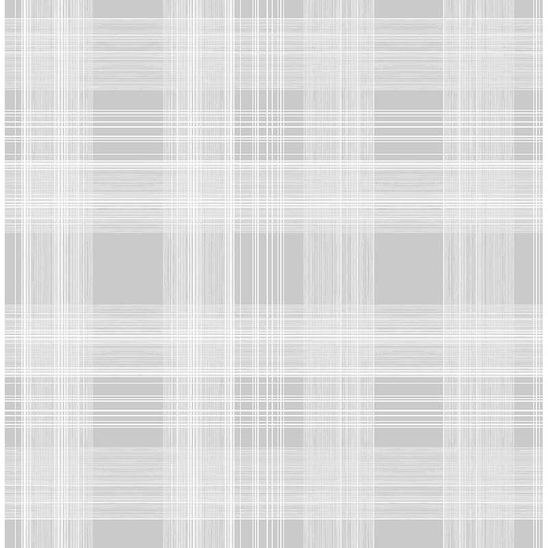 Stacy Garcia Home Rad Plaid Peel and Stick Wallpaper - 20.5 in. W x 18 ft. L - Harbor Grey