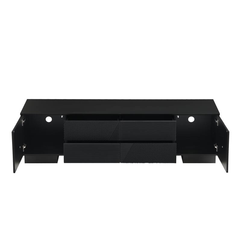 70.8" Modern TV Stand, Entertainment Center with Cabinets, 4 Drawers, Media Console Table, Living Room Modern TV Cabinet