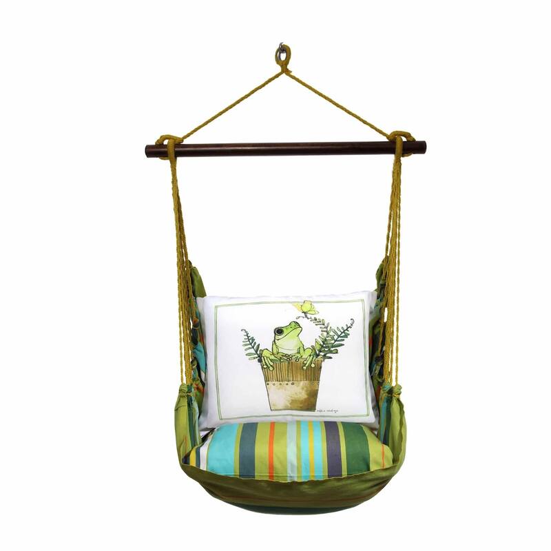Magnolia Casual Swing Set 4 piece - Citrus Stripe w/ Frog in Pot