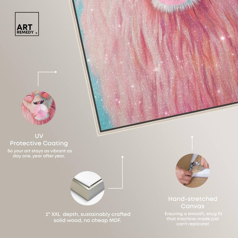 Pastel Lion Bubblegum Canvas by Art Remedy