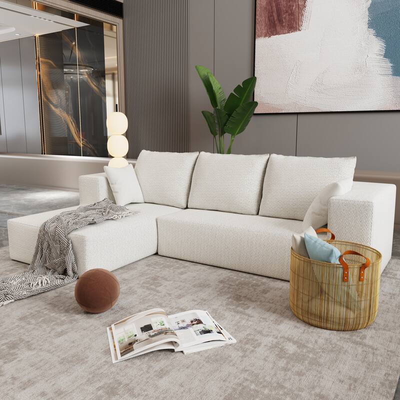 Beige Fabric & Foam Sofa and Sofa Bed, 107x39x26 inches, 166 lbs, Multi Combinations