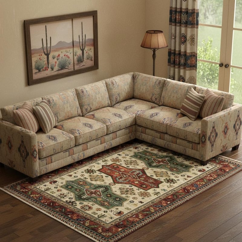 HomeRoots Oriental Southwest Rectangle Area Rug - 8' X 11'