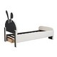 preview thumbnail 33 of 44, Velvet platform bed with stylized headboard