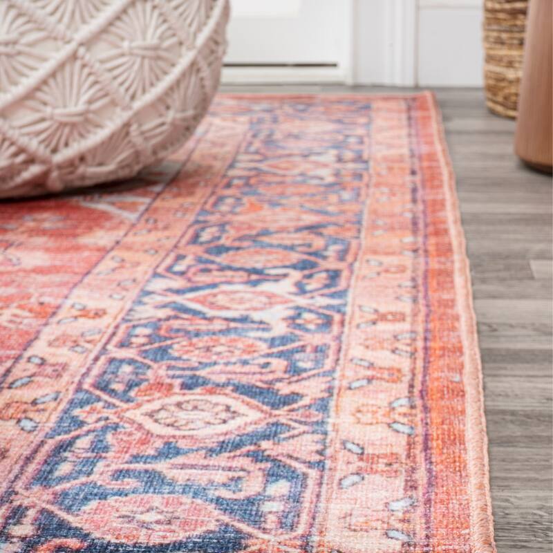 JONATHAN Y Marrakesh Ornate Medallion Machine Washable Area Rug