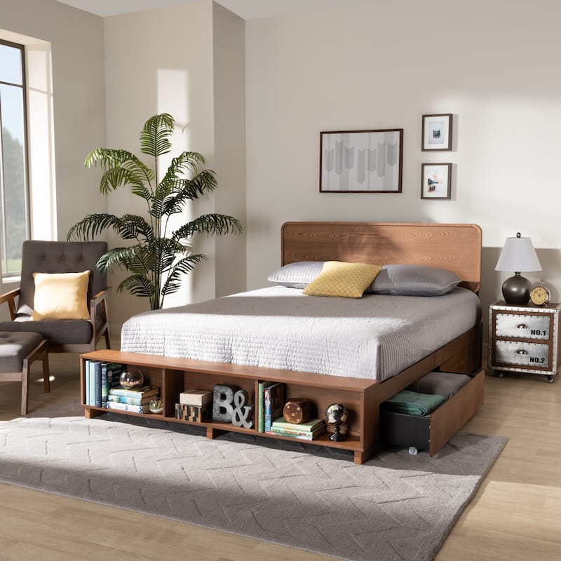 Vita Modern Transitional Wood 4-Drawer Platform Storage Bed