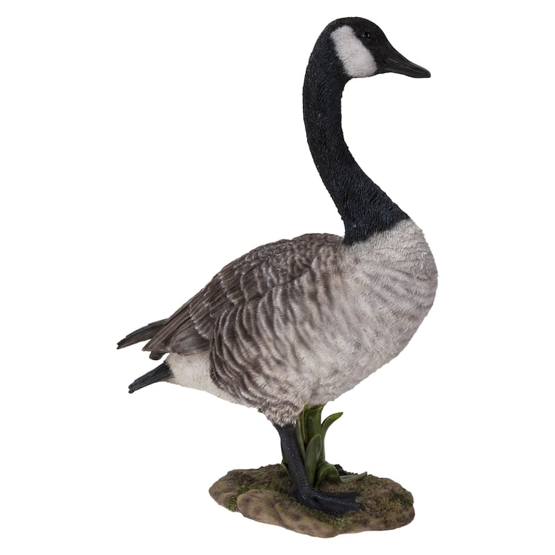 19.75" Standing Canada Goose Outdoor Garden Statue