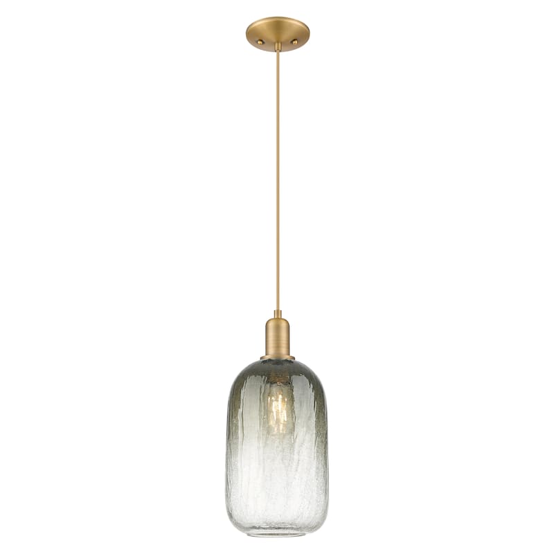 Innovations Lighting Downtown Urban - Brookhaven Cloche - 1 Light 7" Cord Hung Mini Pendant - Brushed Brass/Slate Shade