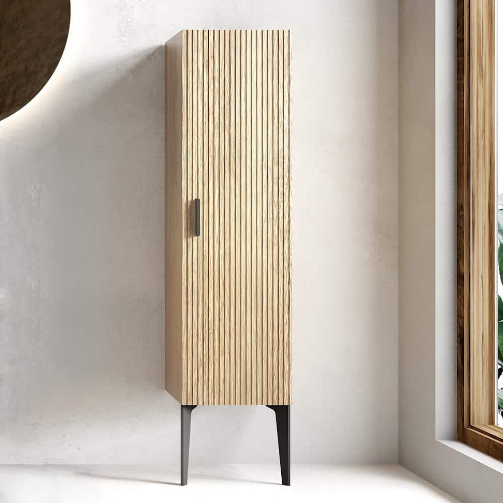 GDFStudio - Floating Wall-Mounted Side Cabinet, Handle-Free Storage Cabinet