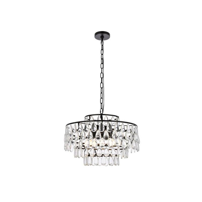 Elegant Lighting 1102D20 Mila 5 Light 20" Wide Crystal Pendant with
