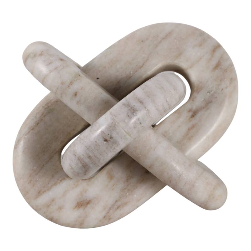 Stone Marble Modern Sculptural Decorative Object Interlocking Design - 6" x 6" x 6"