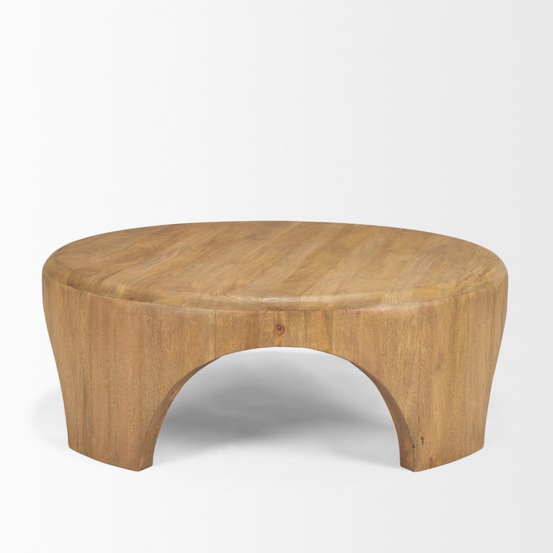 Shima Round Brown Wood W/Arched Legs Coffee Table - 45.0L x 45.0W x 16.0H
