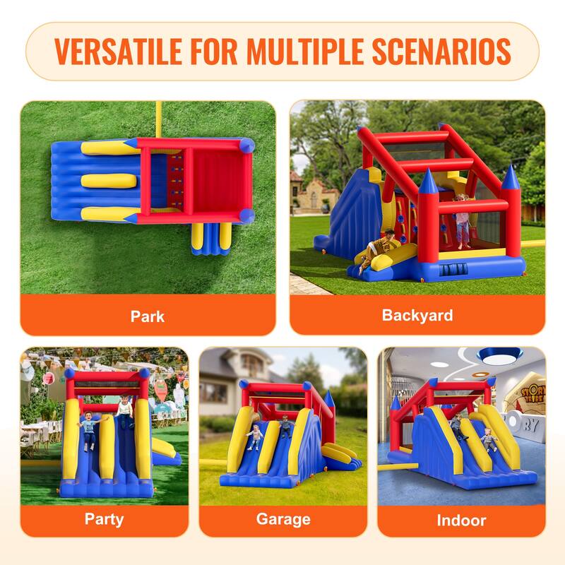 Inflatable Bounce House Family Backyard Bouncy Castle, for Kid Ages