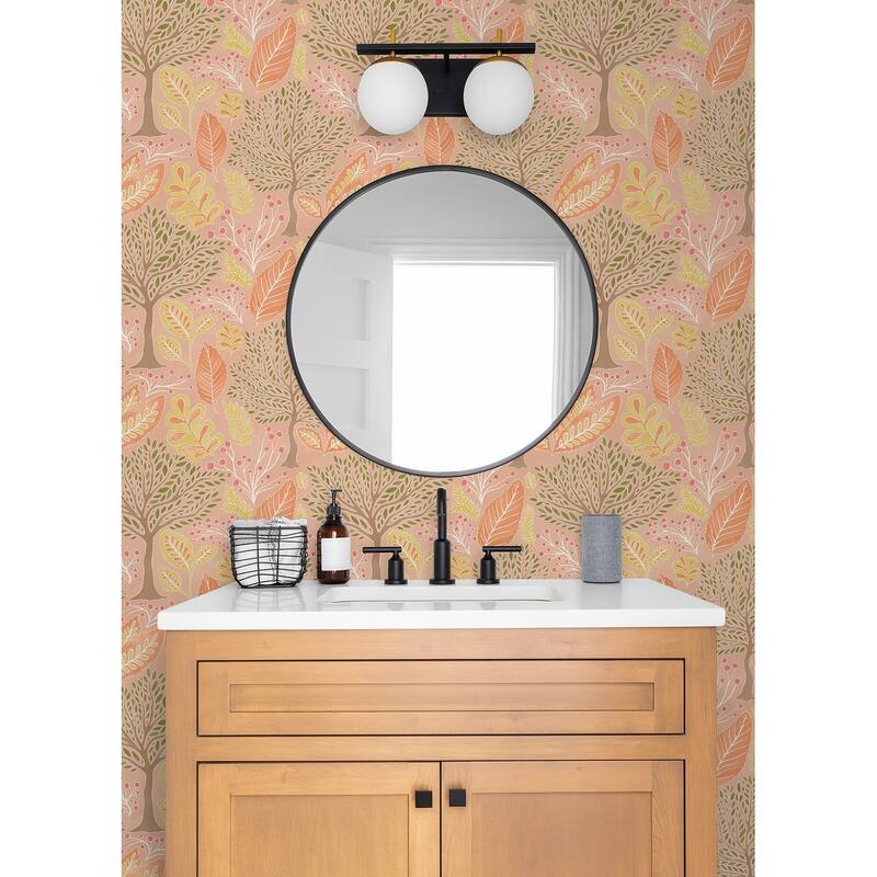 Advantage Kiah Blush Forest Wallpaper