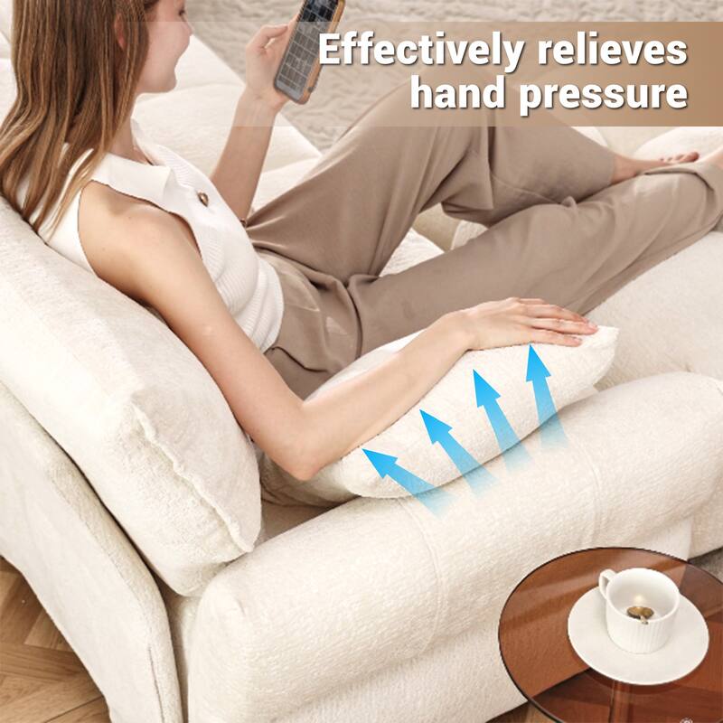 Chenille Upholstered Single Sofa, Ergonomic Reading Lounge Chair, Single Sofa Chair with High-Resilience Support Cushions