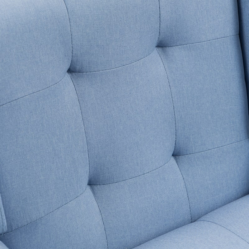 Modern Tufted Accent Chair Linen Armchairs Set of 2
