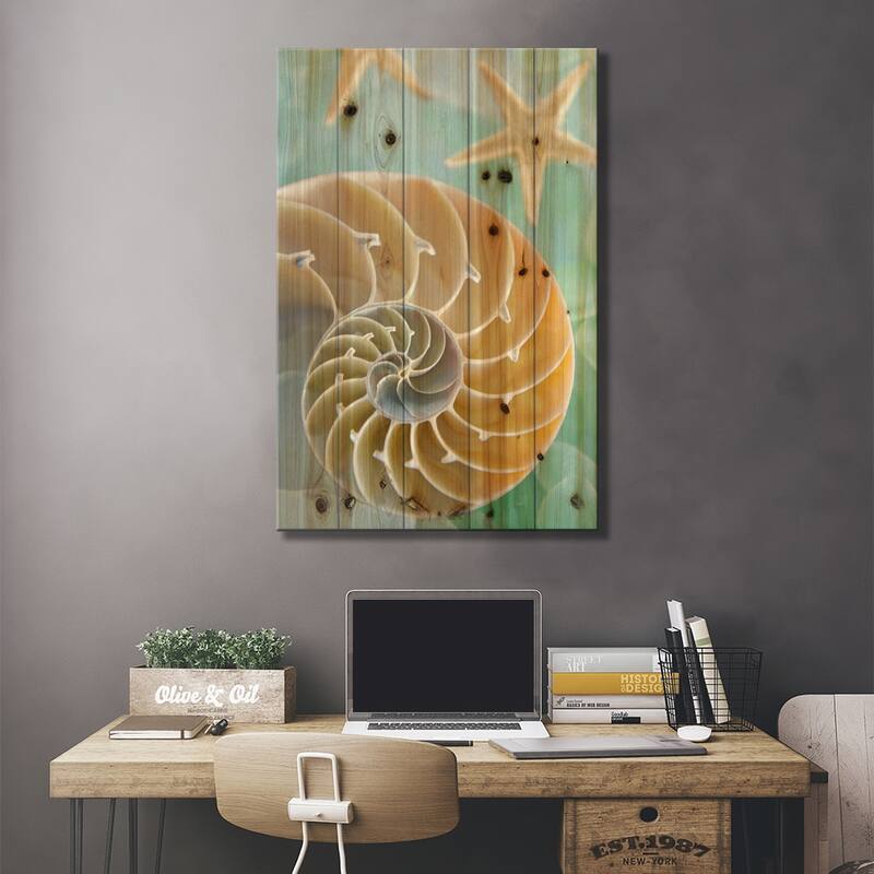Seaglass 2 Print On Wood by Alan Blaustein - Multi-Color