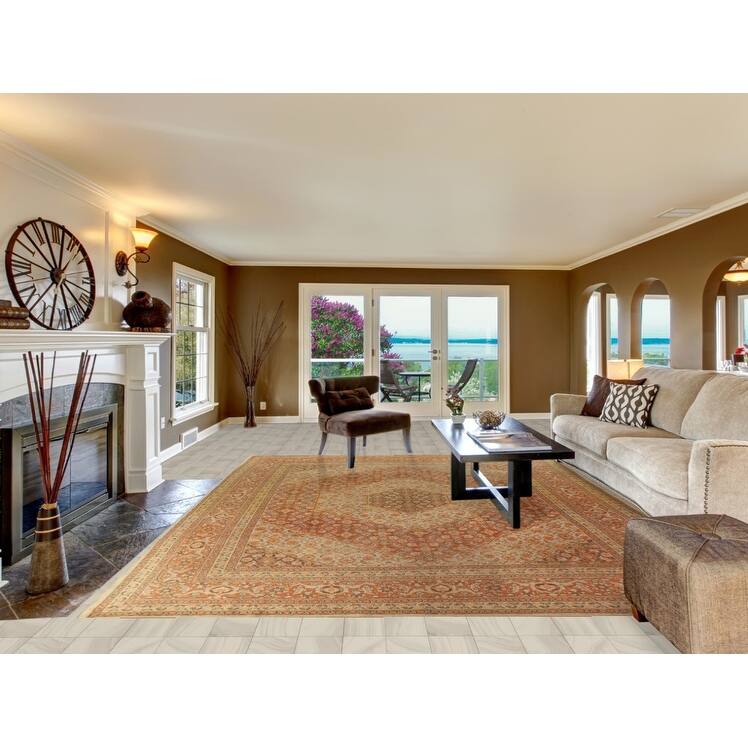 Vegetable Dye Tabriz Persian Area Rug Handmade Oriental Wool Carpet - 9'8"x 13'0"