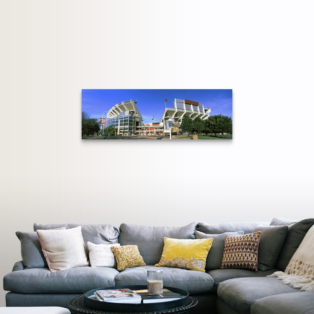 Shop Football Stadium In A City Firstenergy Stadium Cleveland Ohio Canvas Wall Art Overstock 24113753