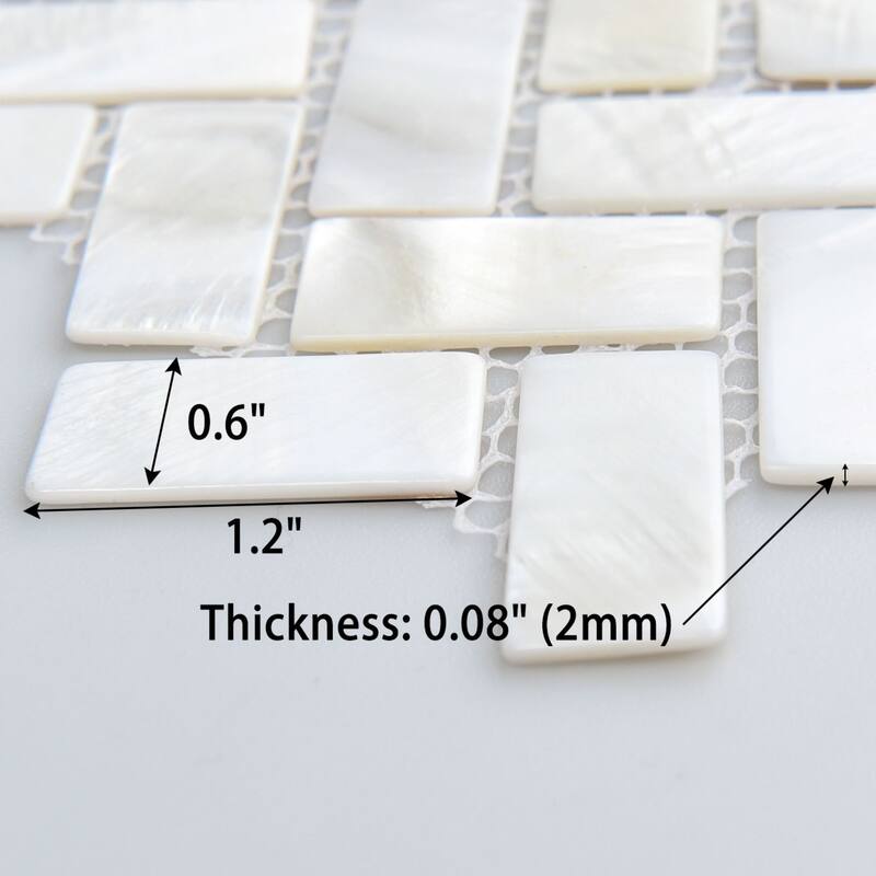 Herringbone Mother of Pearl Tile for Kitchen Backsplash,12''x12'',10