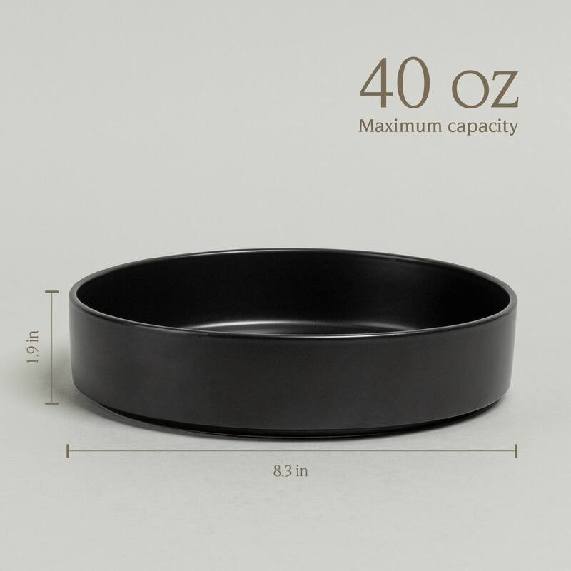 over&back Stackable 40oz Semi-Matte Stoneware Dinner Bowls