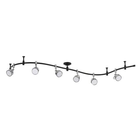 Adjustable 6-Light LED Flex Track Ceiling Light - 96.5 x 5.3 x 9.8